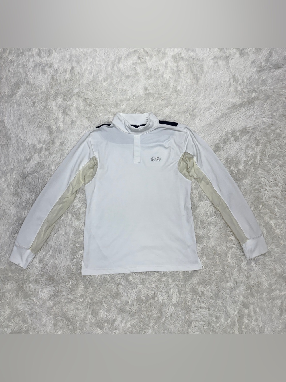 Women’s Small White Equine Couture Long Sleeve Horseback Riding Show Shirt